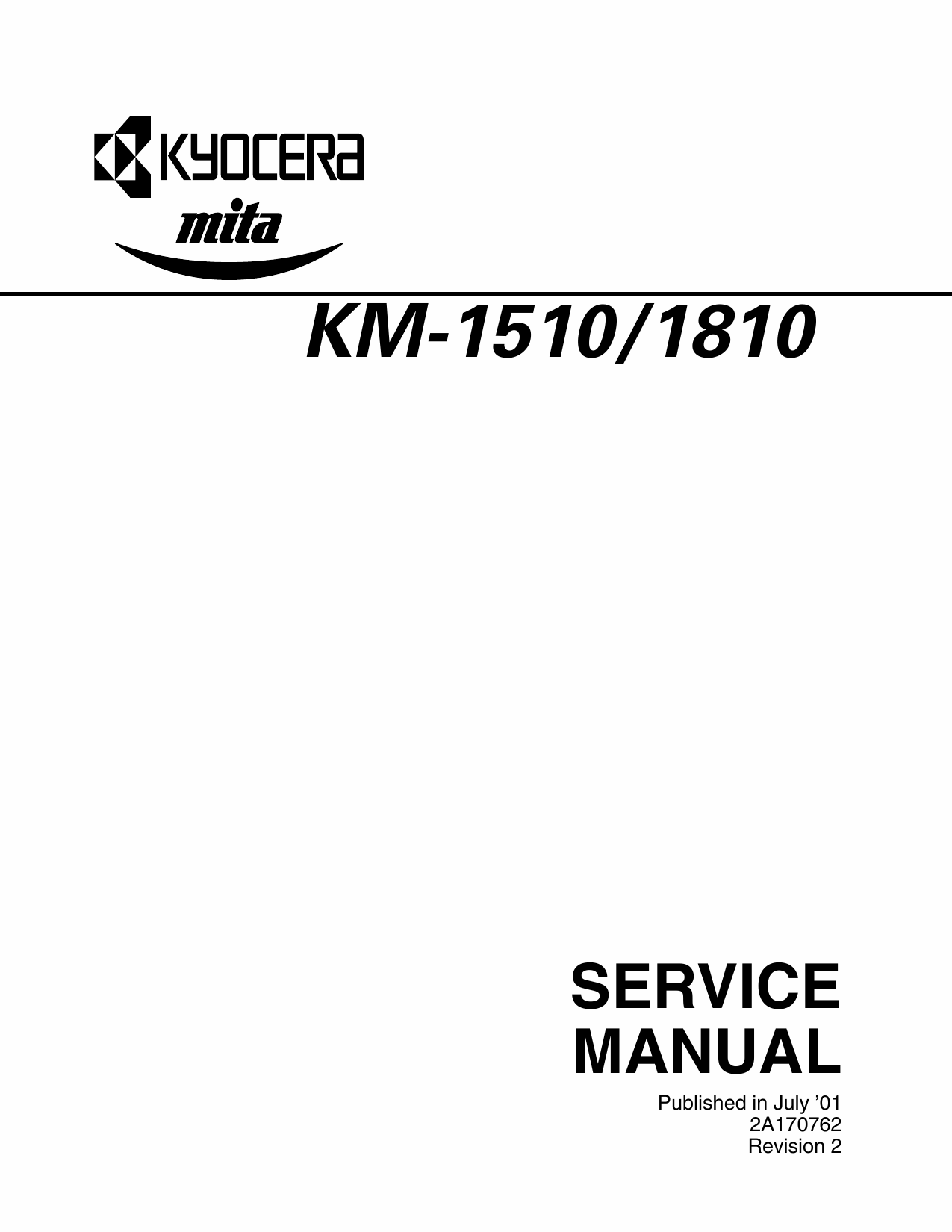 KYOCERA Copier KM-1510 1810 Parts and Service Manual-1